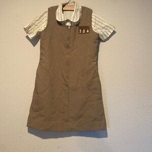 1980s Girl Scouts Brownie Uniform Set Dress Shirt Shorts Size 10 Fits 78